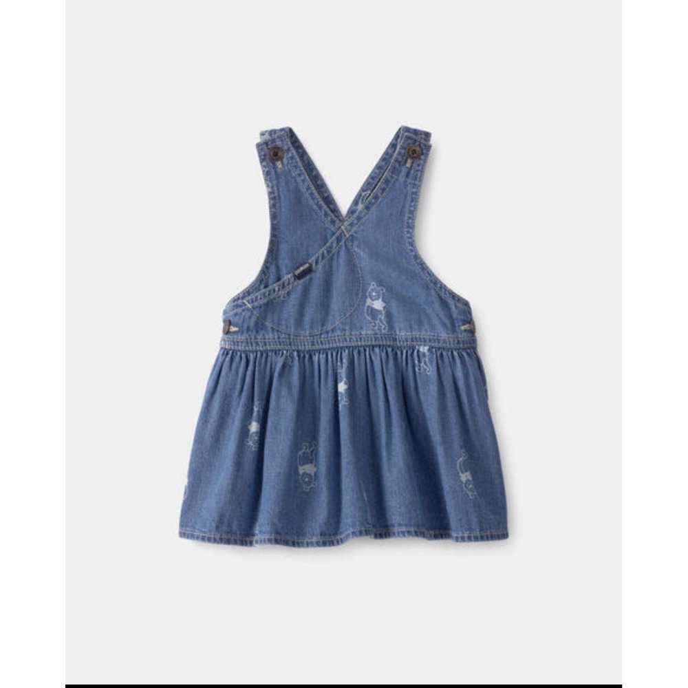 New OshKosh B'gosh  Medium Wash denim Wrap Skirtall dress 24m Winnie The Pooh